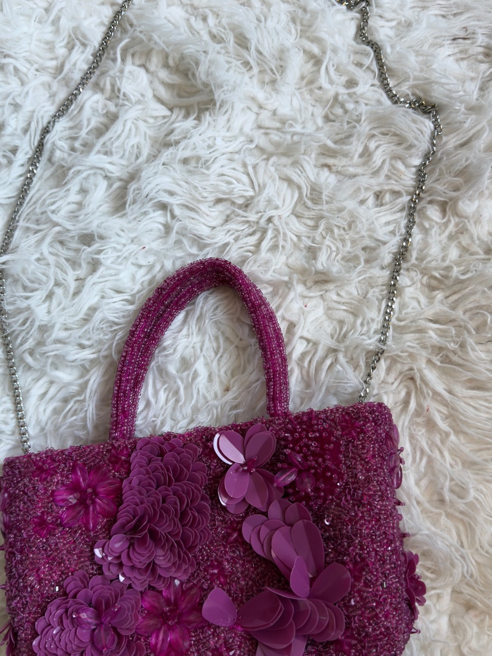 Pink Floral Embellished Women’s Shoulder Bag - Picture 5 of 5